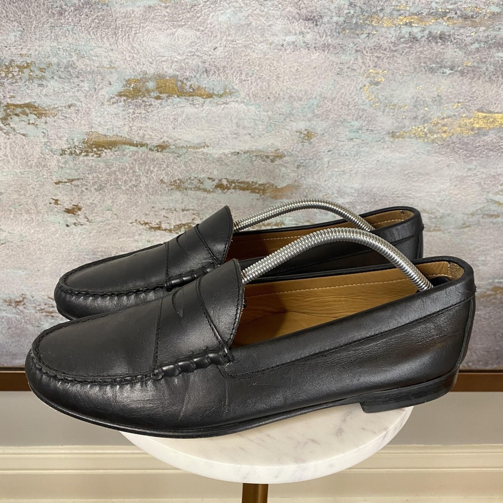 Jay Butler Shoes Mens Size 11 Black Leather Penny Loafers Dress Slip On